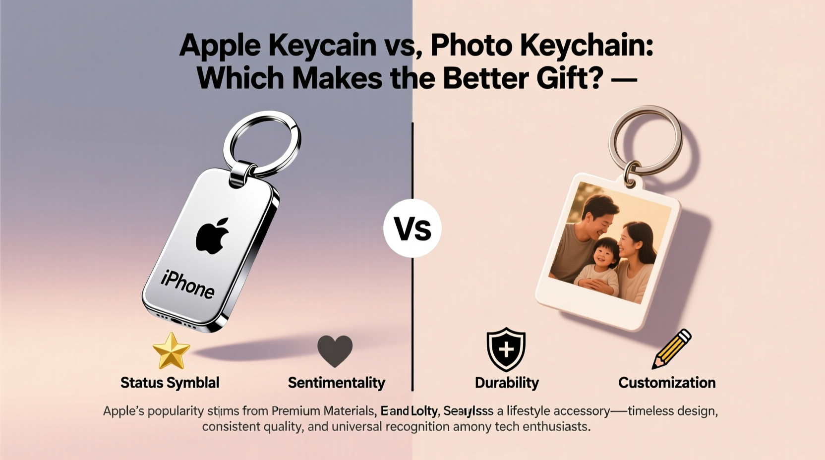 apple keychain vs photo keychain which ones the better gift and why are apple ones so popular now