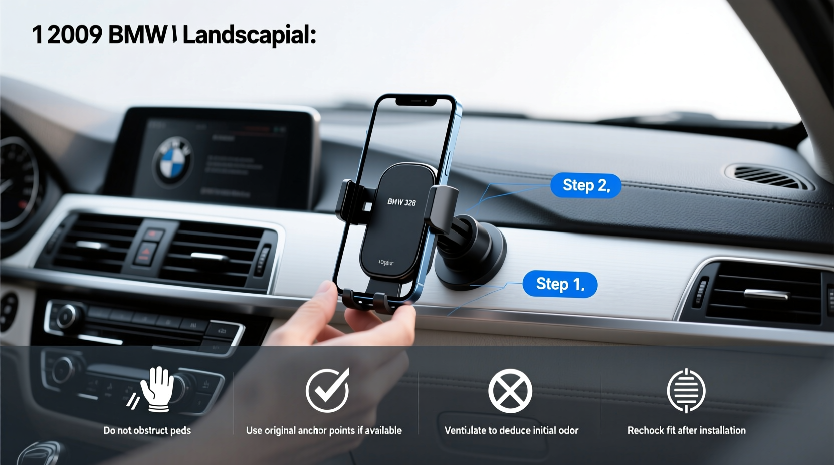 2009 bmw 328i cell phone mount