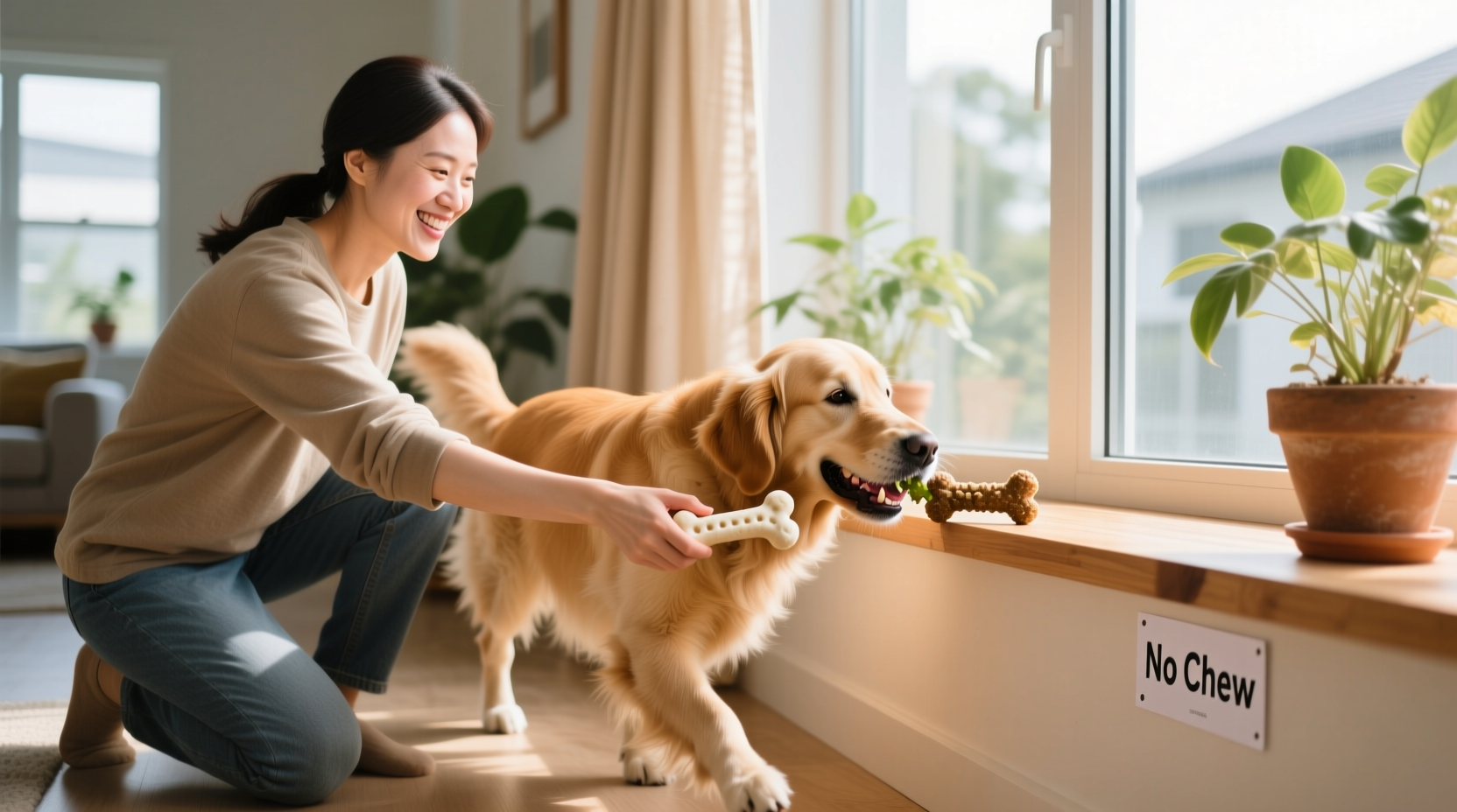 effective strategies to prevent your dog from chewing on window sills without harsh training