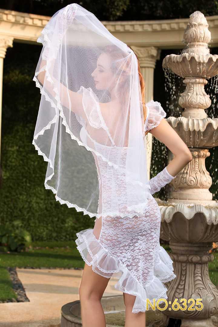 2021 JSY Summer Best Selling Women Sexy Lace Translucent White Wedding Lingerie