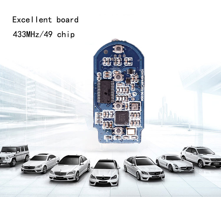 Excellent 3 button board with 433MHz 49 chip   Auto Car Smart Key  Remote Replacement board