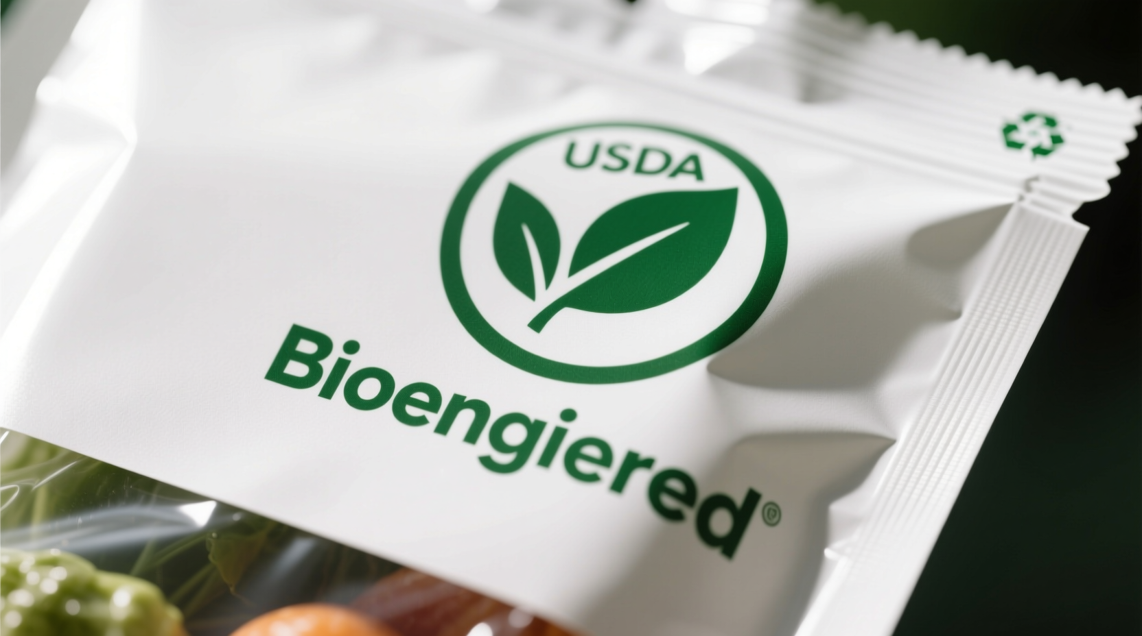USDA bioengineered food disclosure symbol on grocery packaging