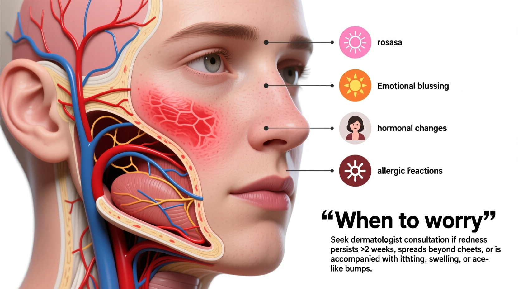 why are my cheeks red common causes when to worry