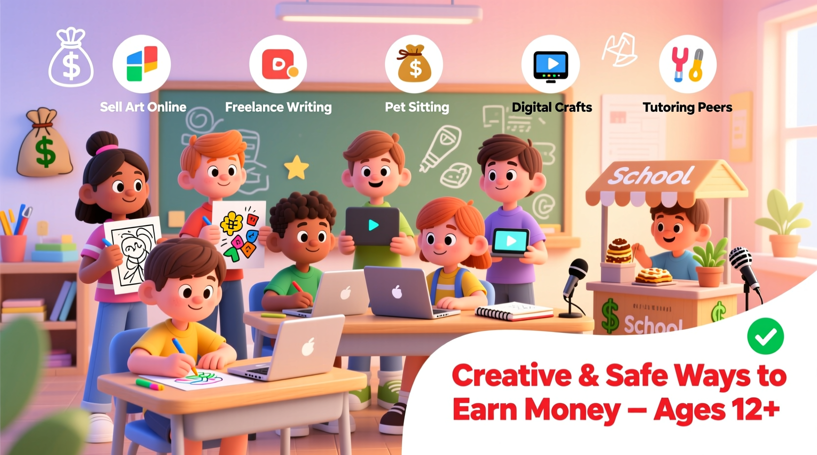 creative and safe ways for 12 year olds to earn money independently
