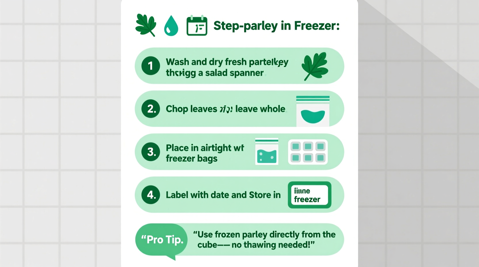 how to preserve parsley in the freezer