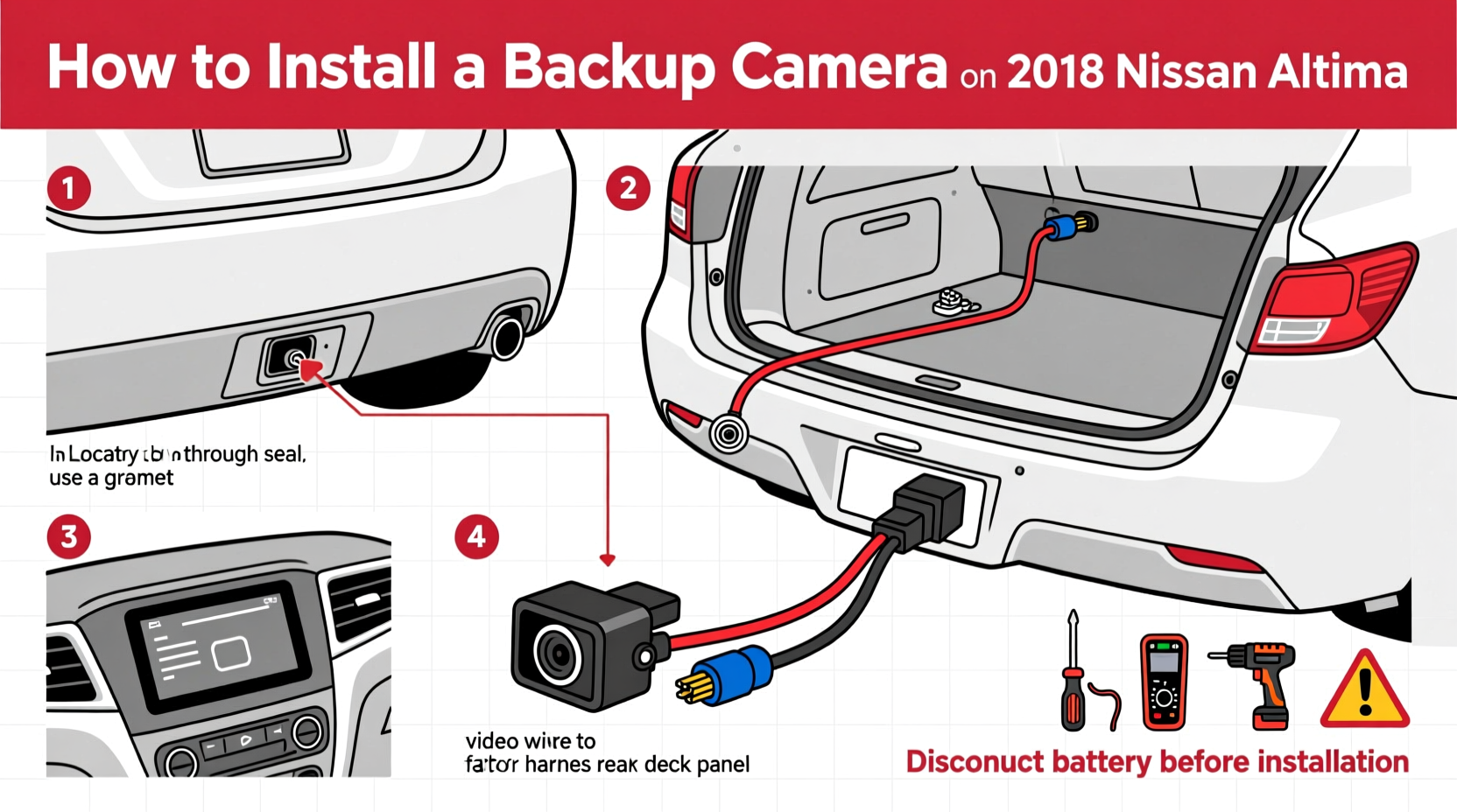altima 2018 backup camera install