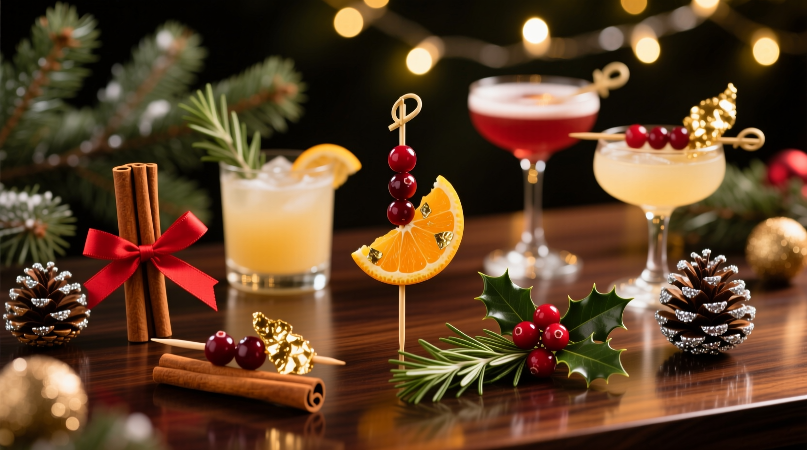 holiday cocktail garnish ideas