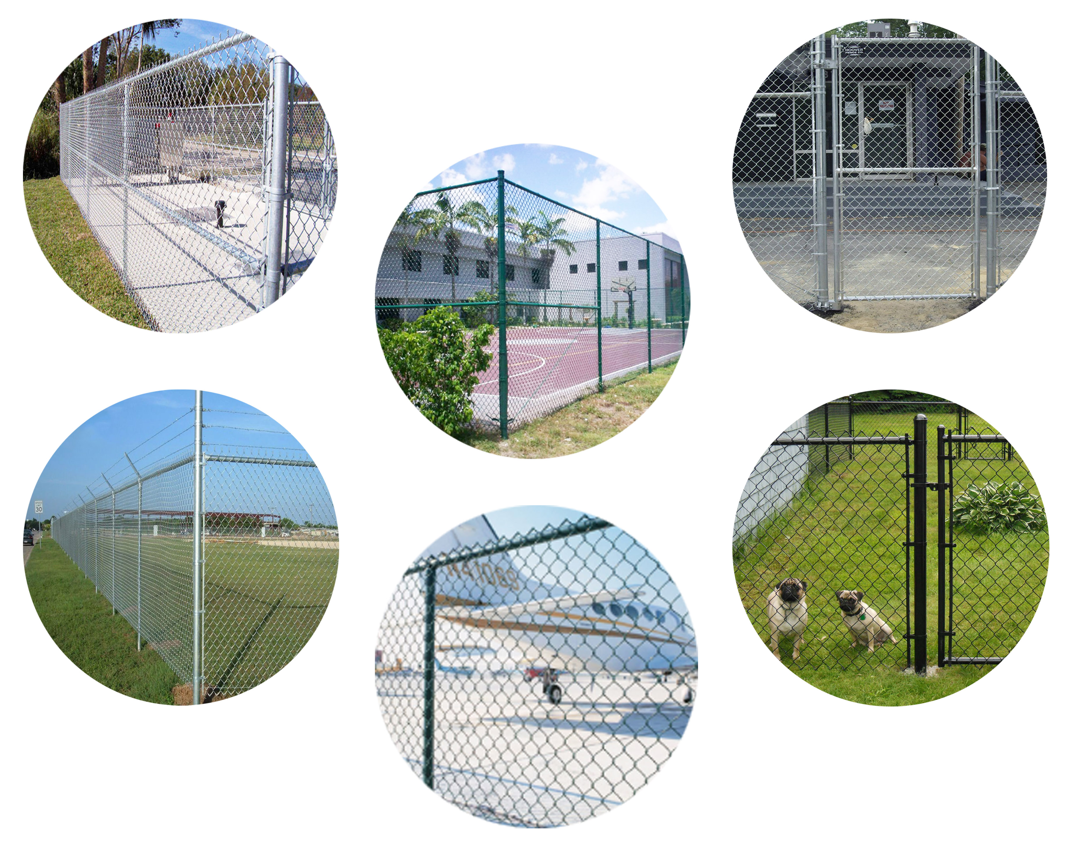 Hot Dipped Galvanized Chain Link Fence Panel With Round Post