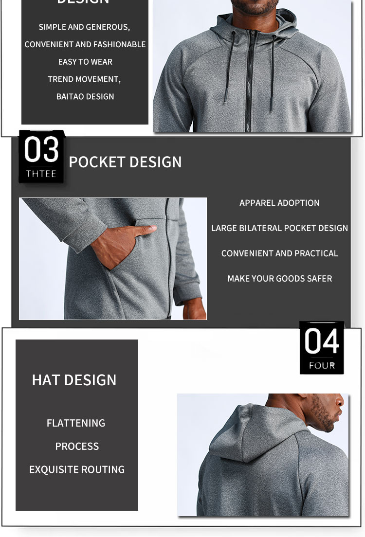 New product custom men's jackets gym  wearing sport training running Hoodie tracksuits jacket