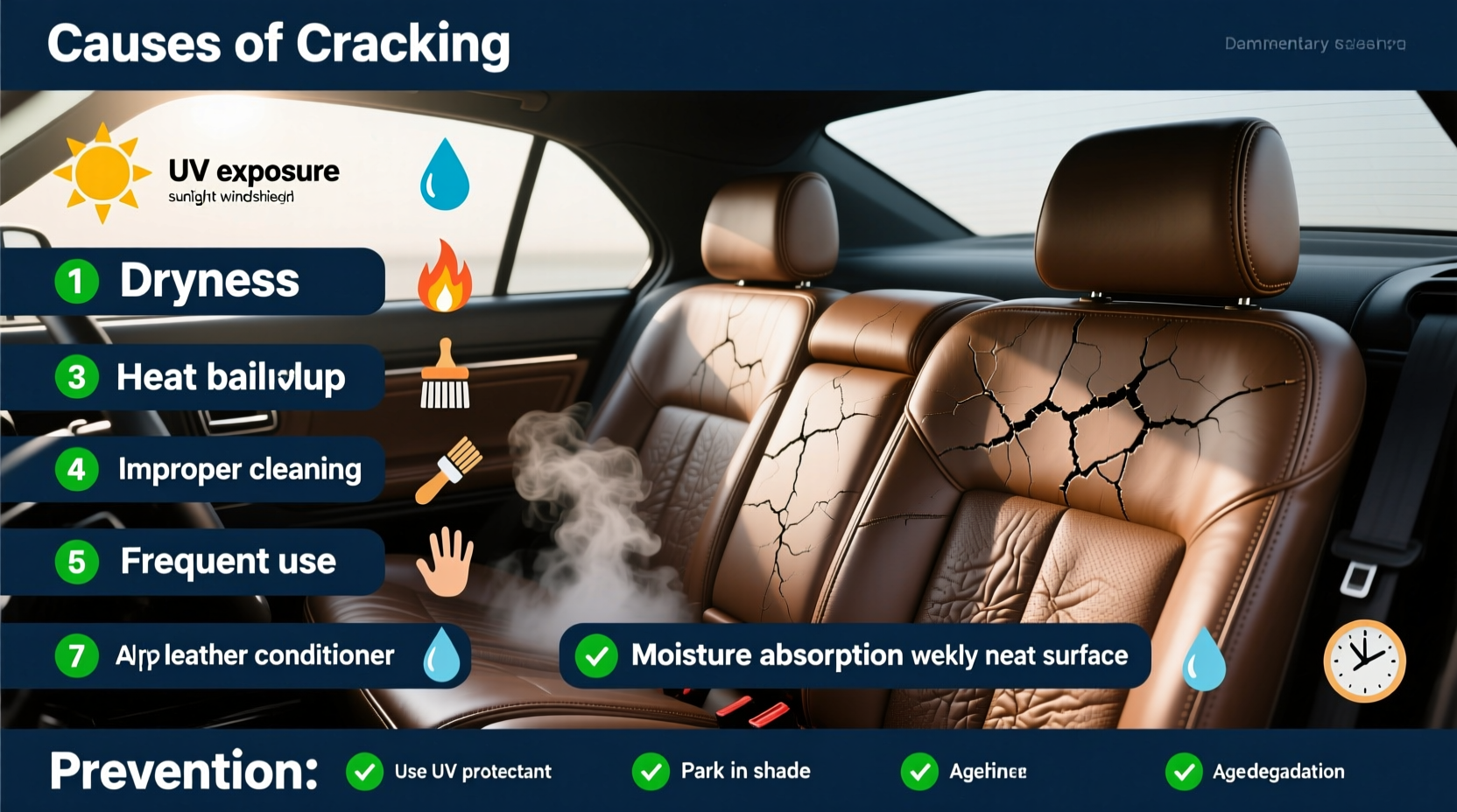 leather bucket seat cracking reasons