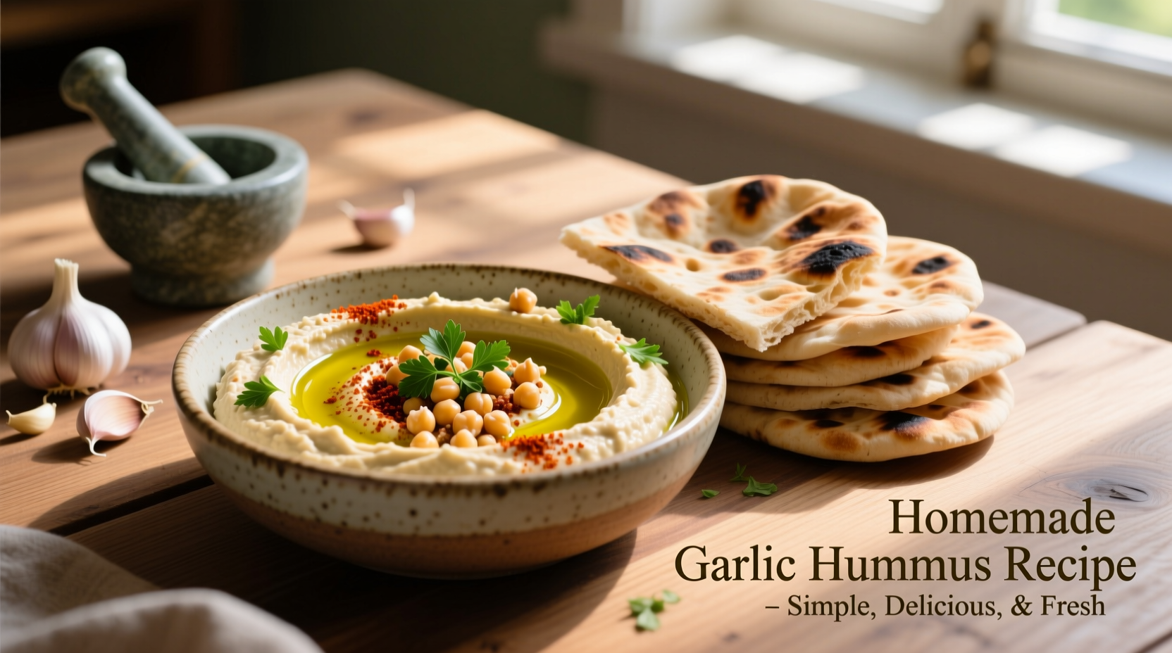 homemade garlic hummus recipes