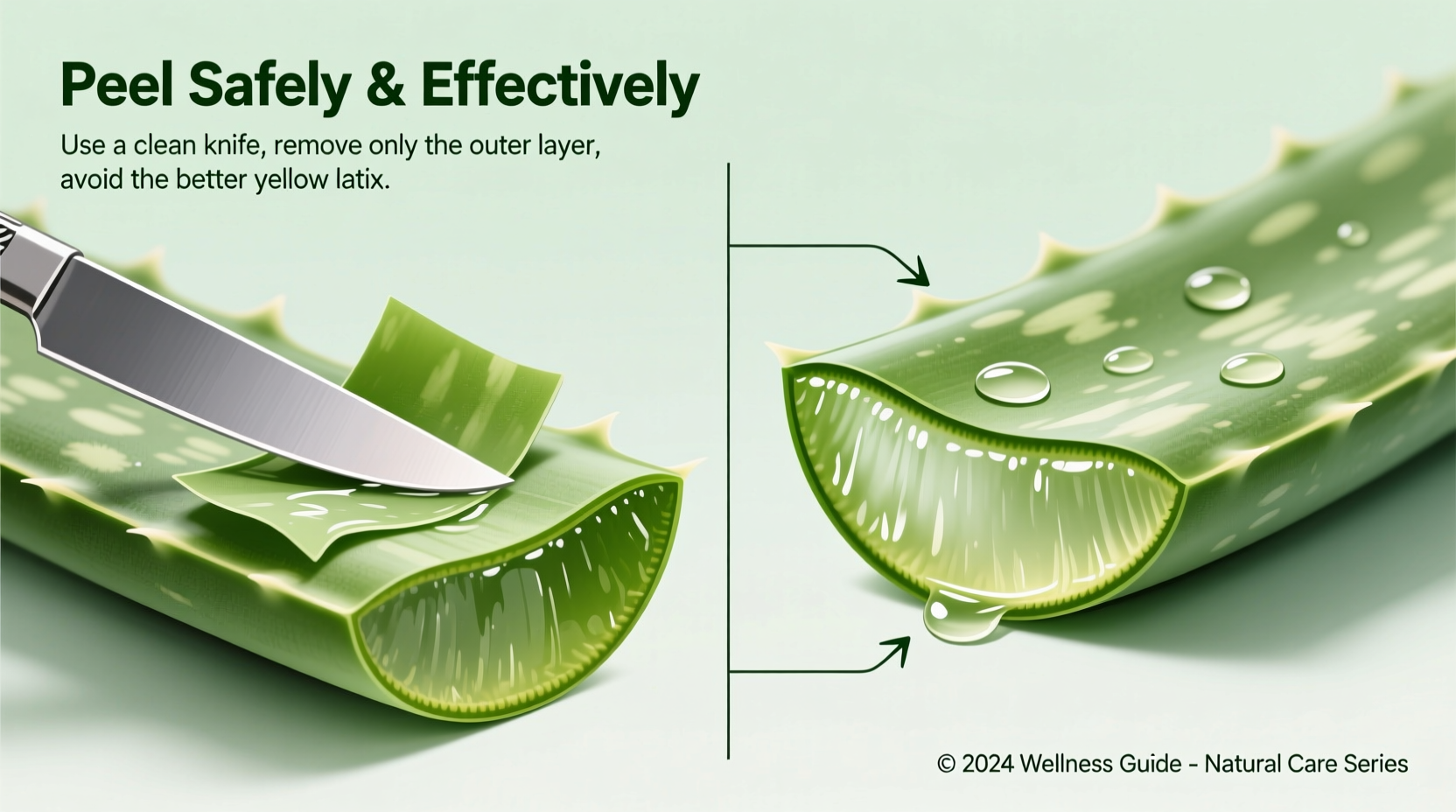 how to peel aloe vera leaf