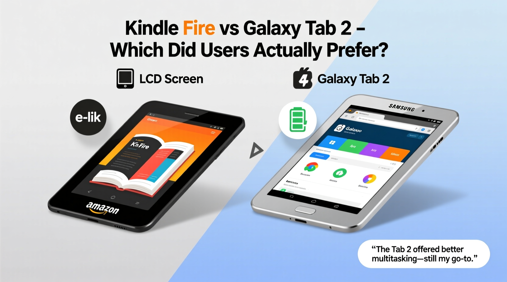 kindle fire vs galaxy tab 2 did anyone actually prefer the tab 2