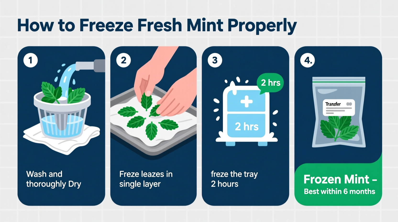 how to freeze fresh mint