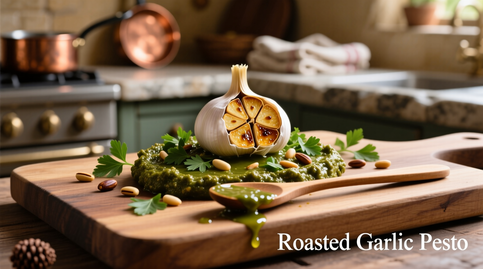 roasted garlic pesto