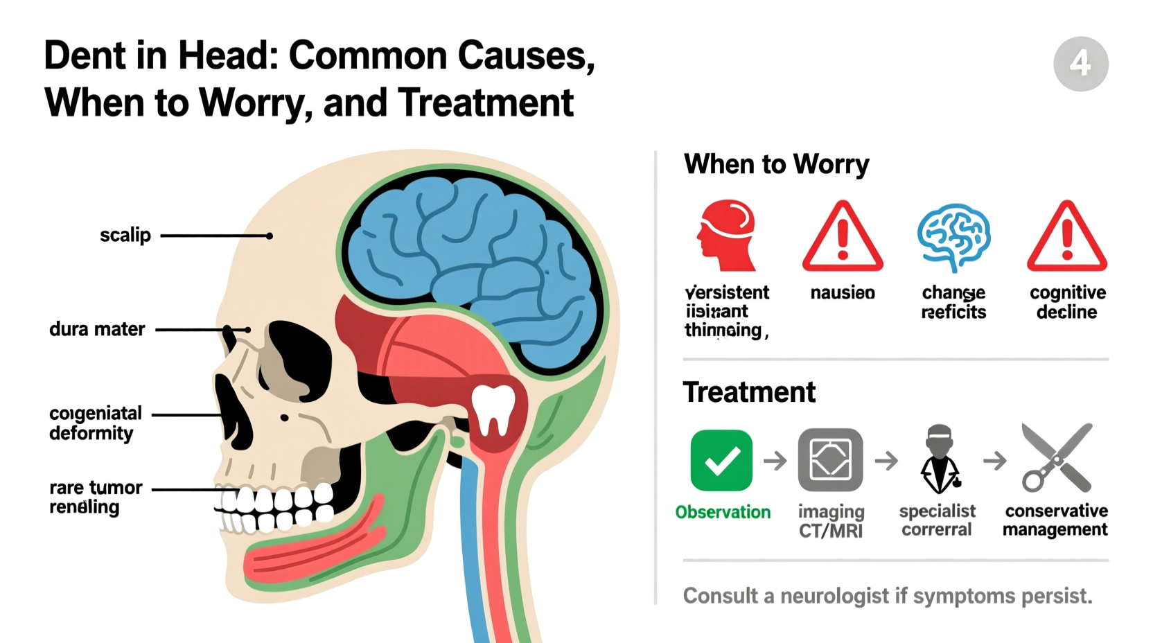 dent in head common causes when to worry and treatment