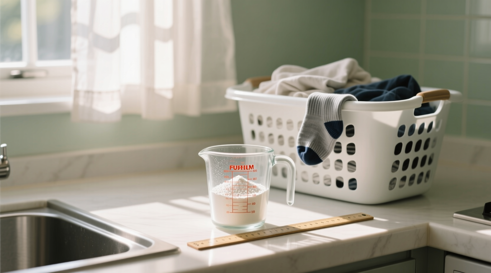 measure out detergent ahead of time for lighter laundro