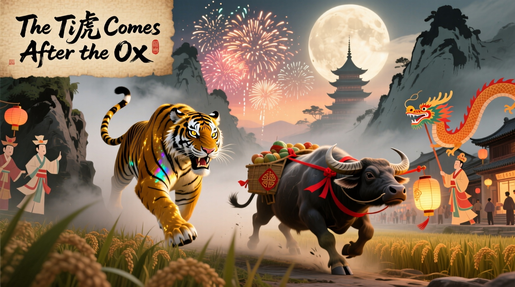 The Tiger Comes After the Ox in Chinese New Year