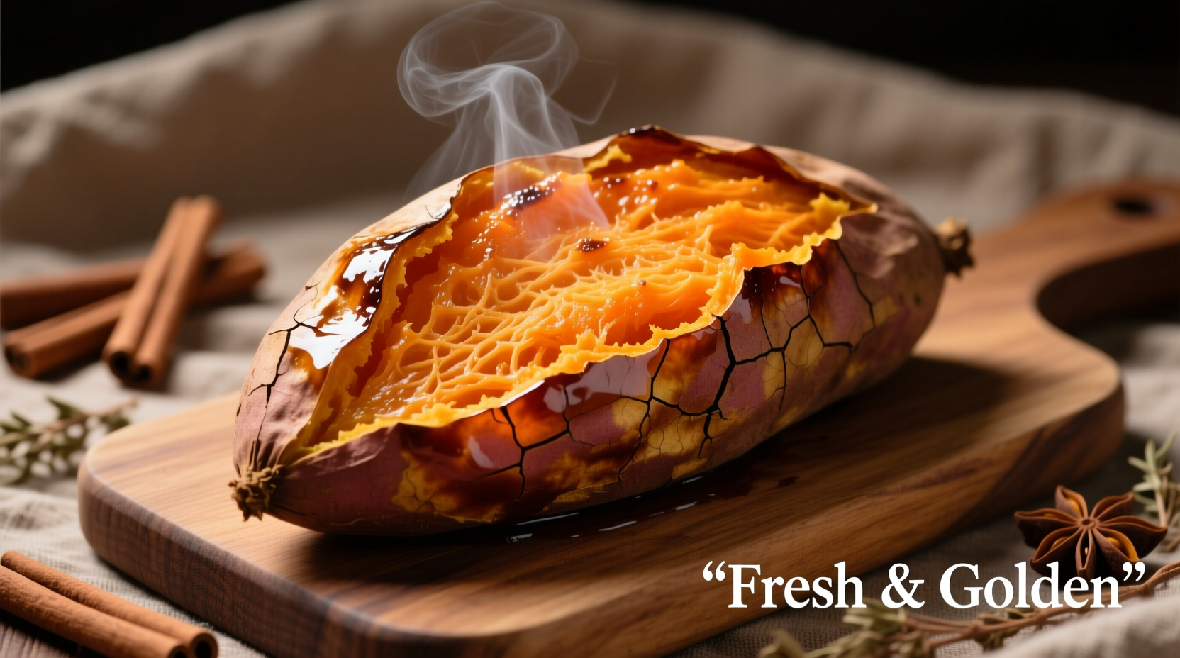 Perfectly baked sweet potatoes with golden skin