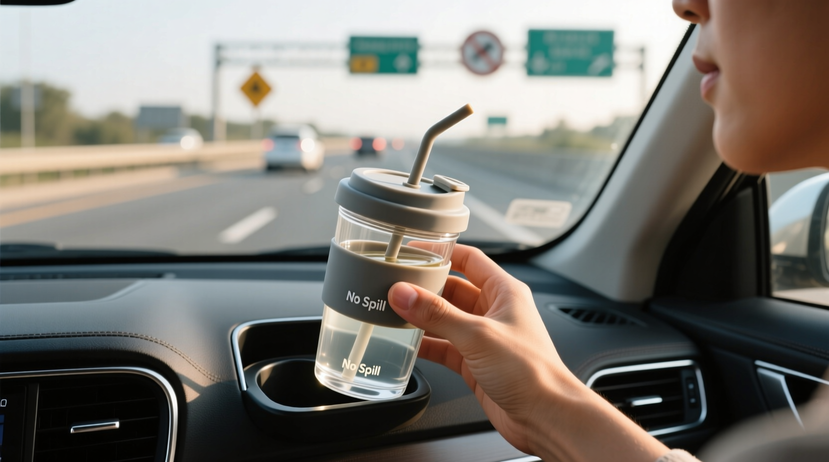 safe and convenient ways to use a straw cup while driving