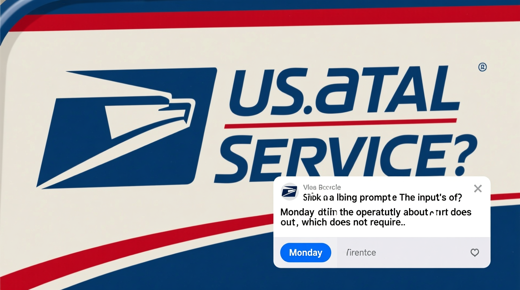 is the us postal service open on monday