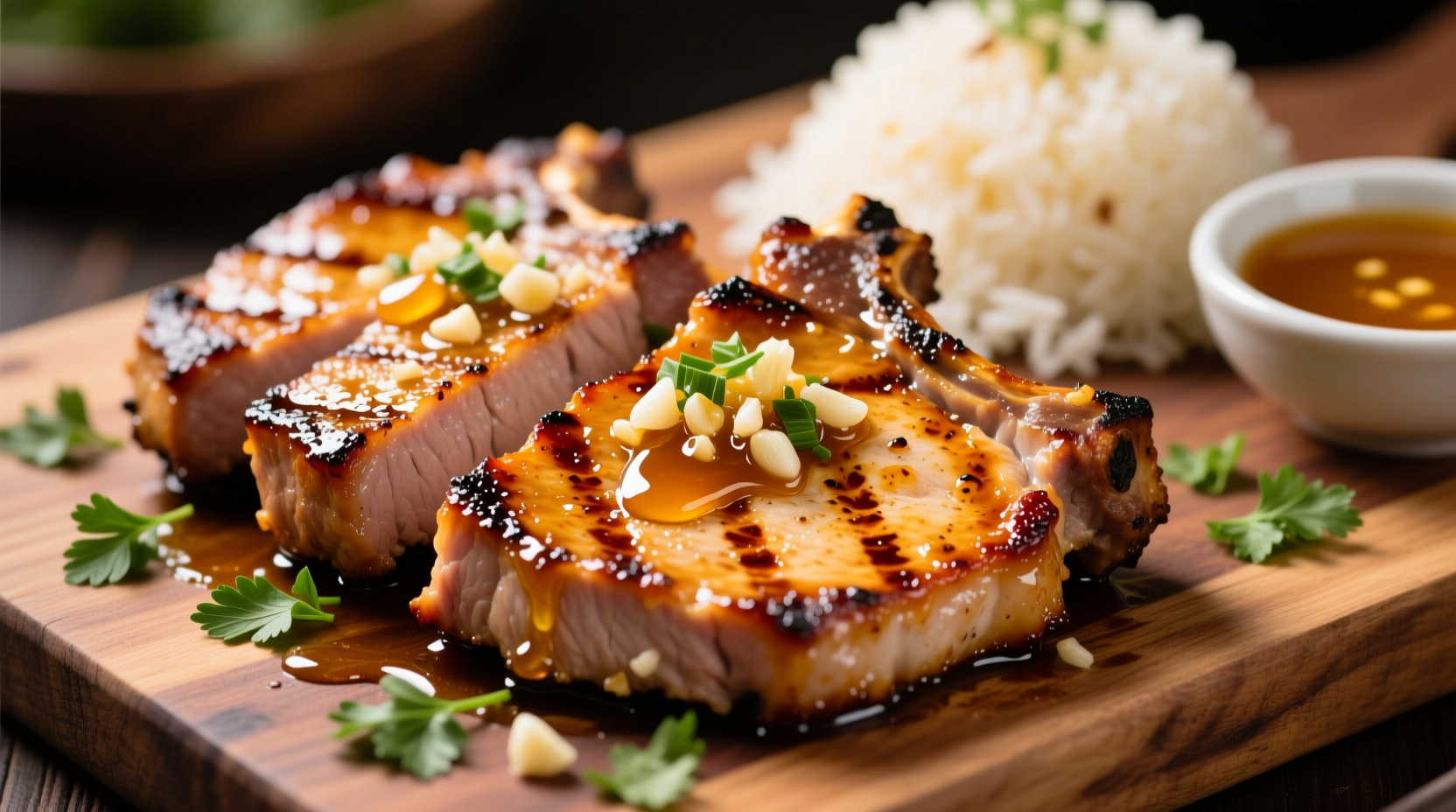 honey and garlic pork chops