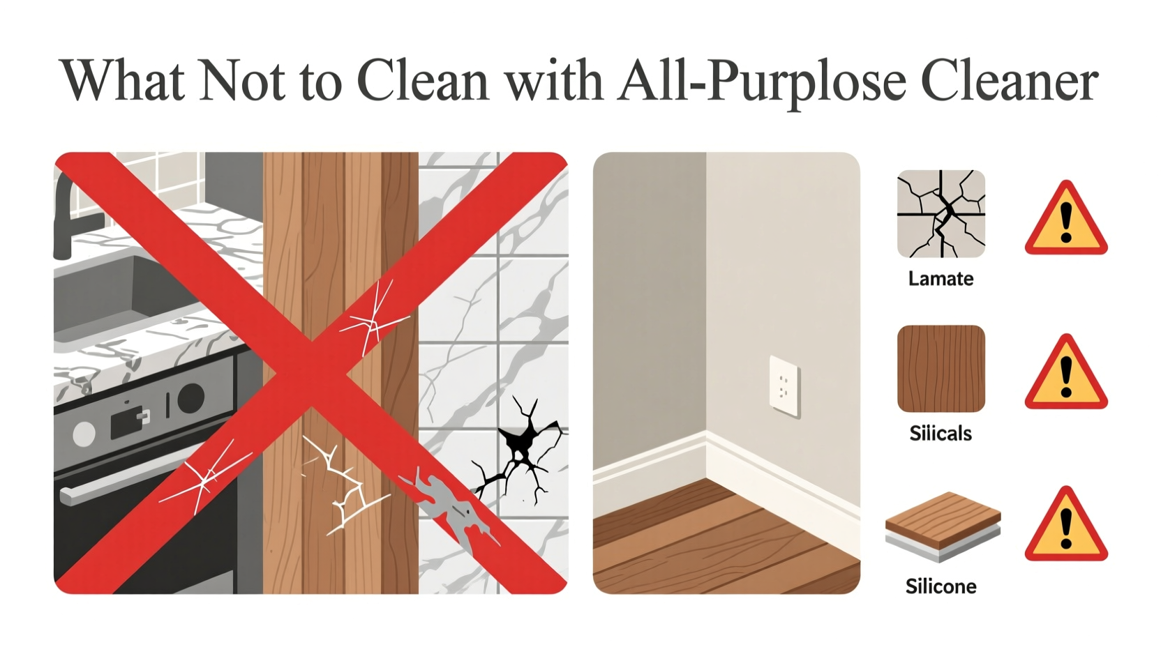 what not to clean with all purpose cleaner