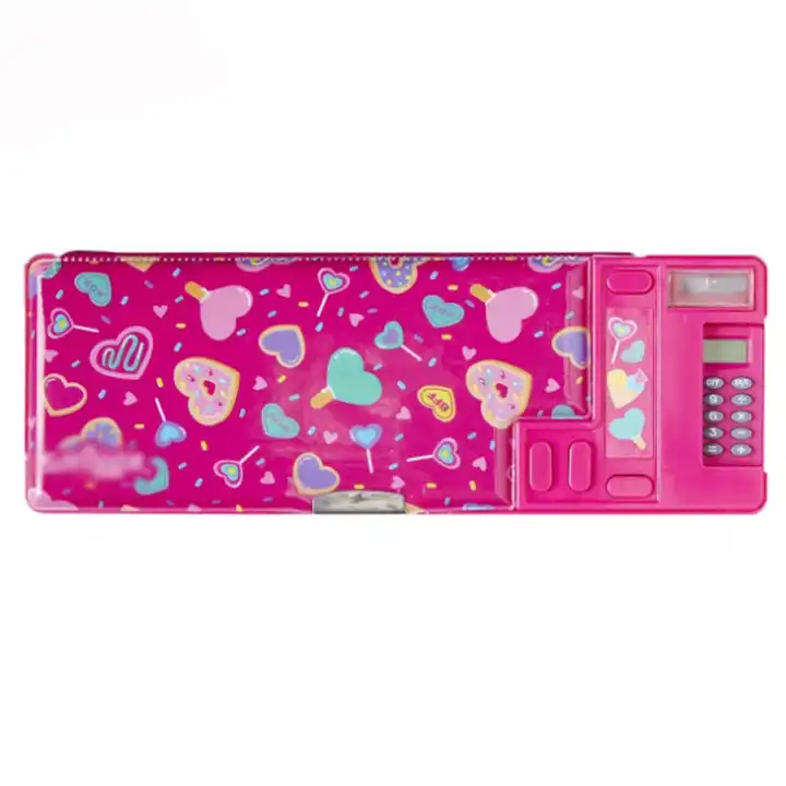 Source multi-functional smiggle out pencil case with calculator on