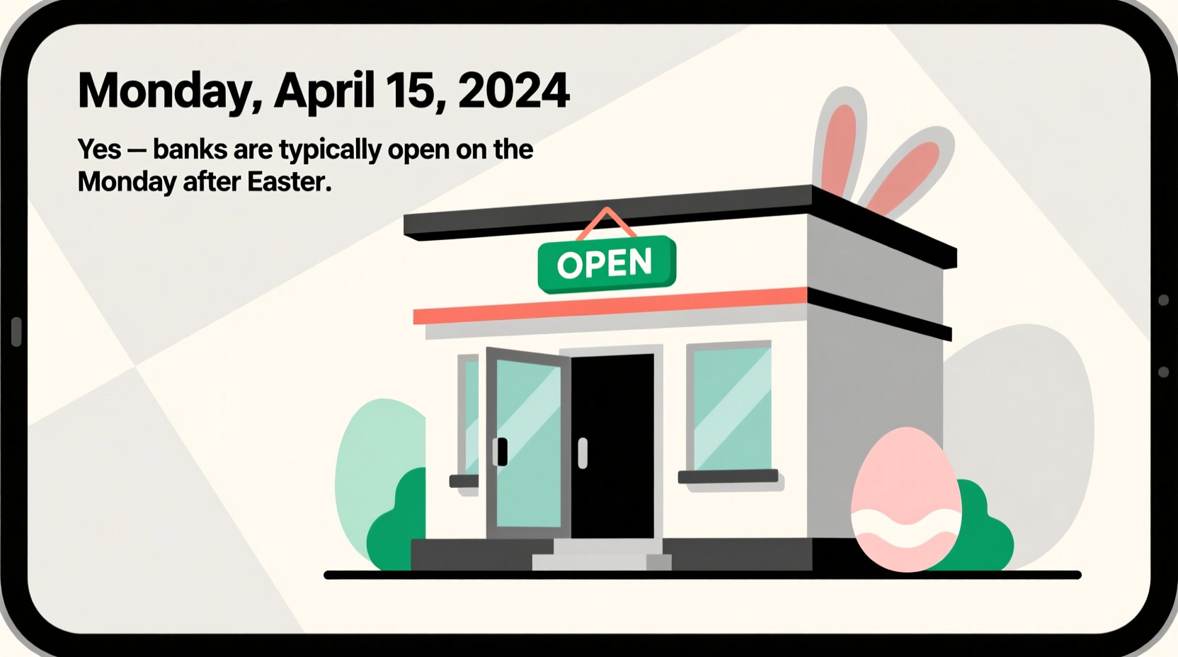 are banks open monday after easter