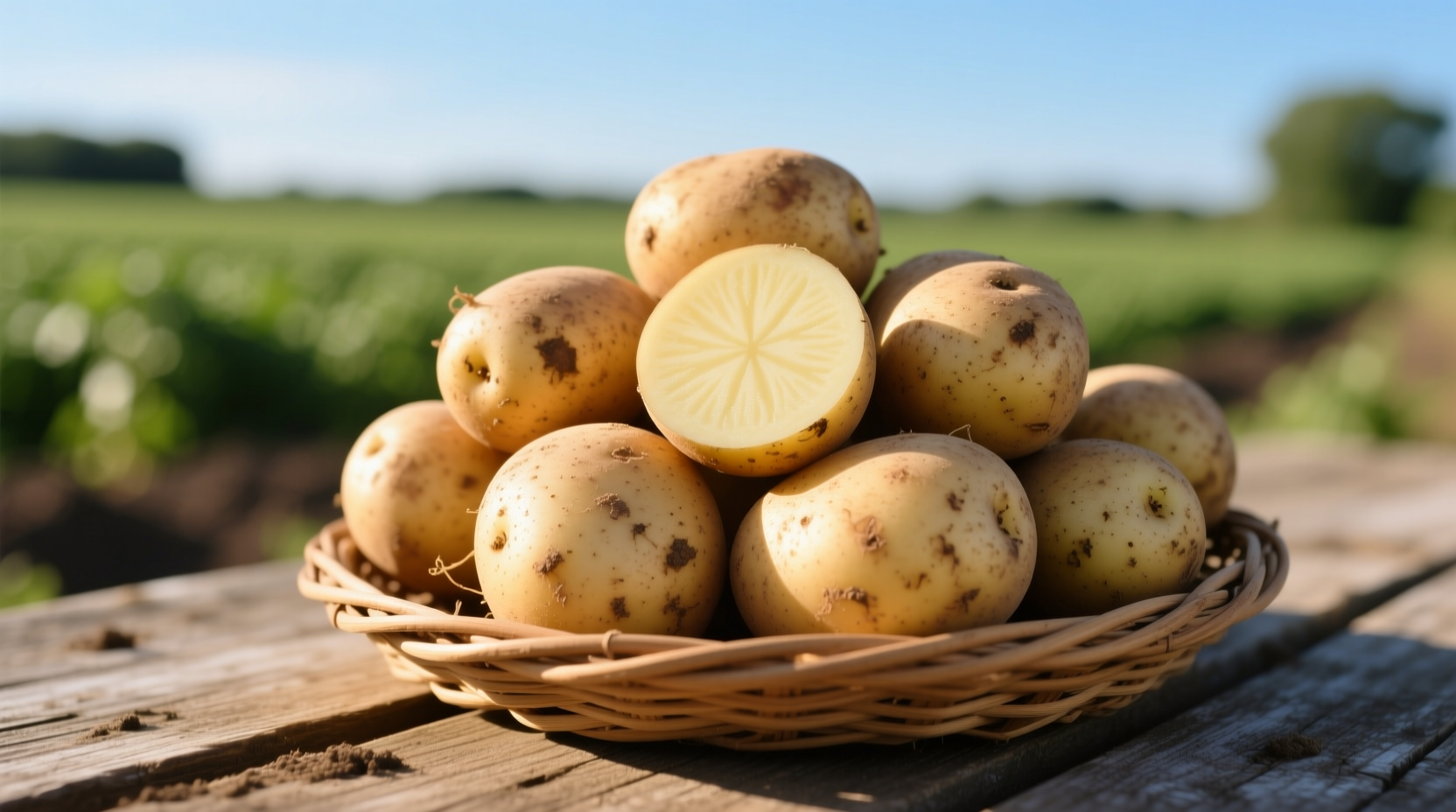 Nutrient-rich potatoes with skin on