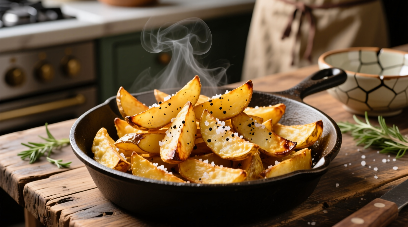deep fried potato wedges