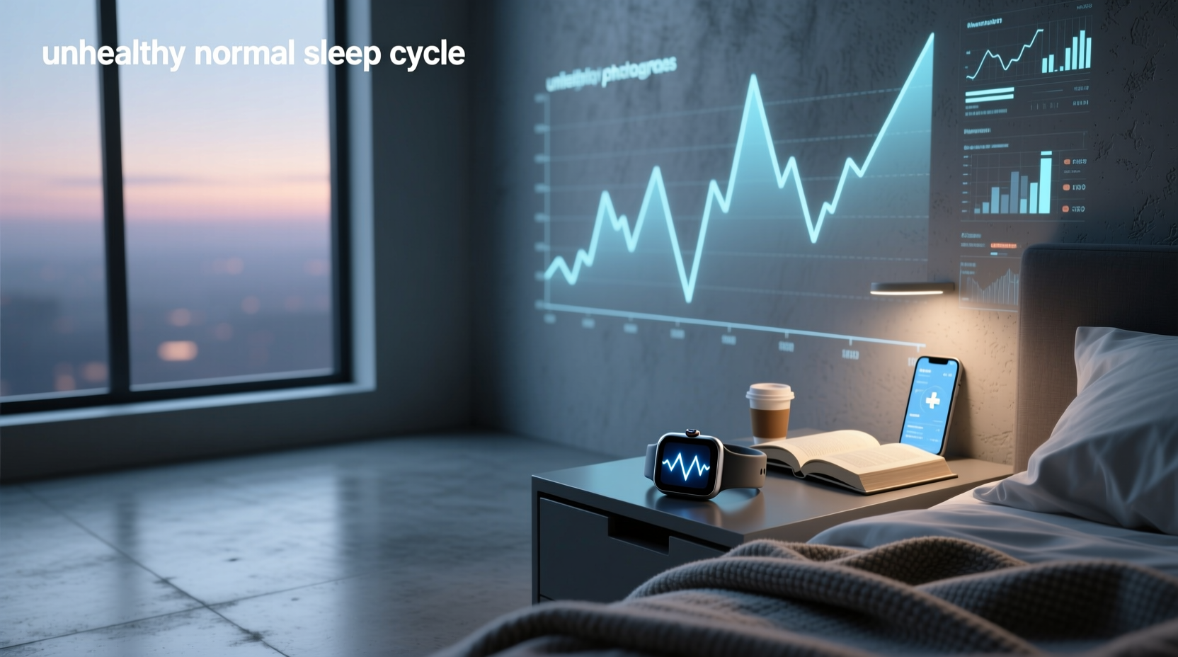unhealthy vs normal sleep cycle graph