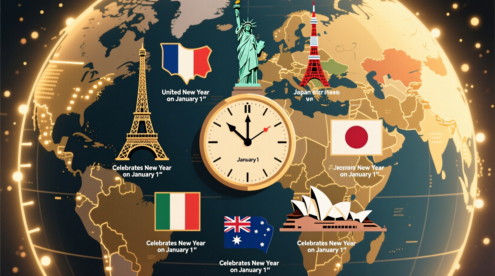 which countries are in new year