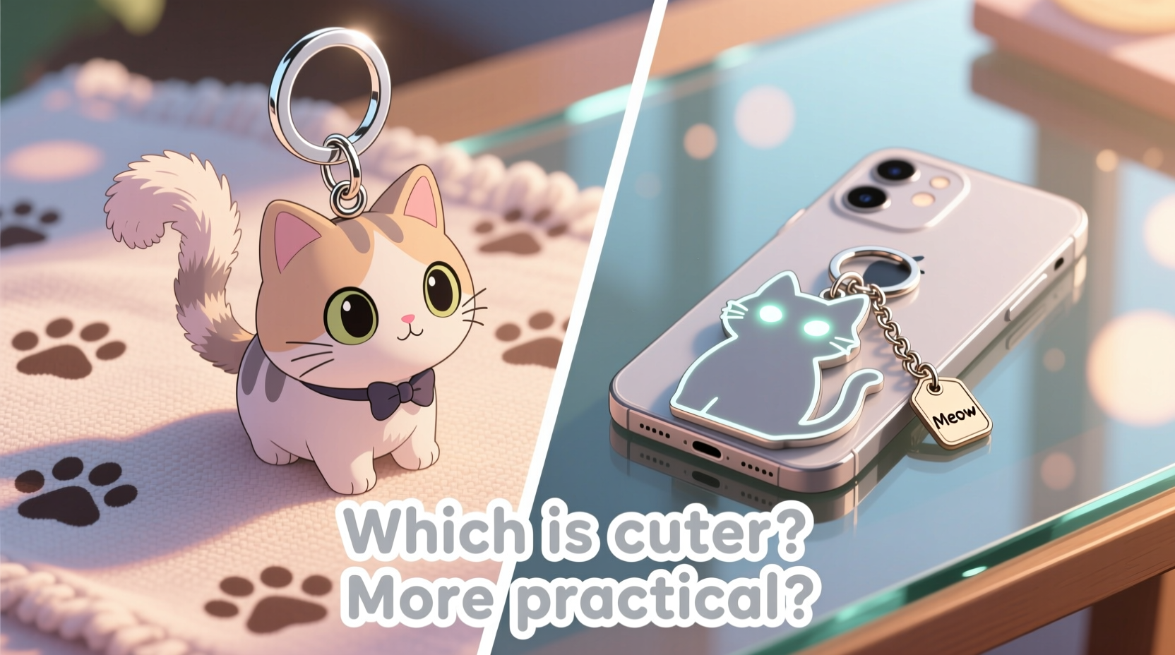 cat keychain vs phone charm which ones cuter and more practical