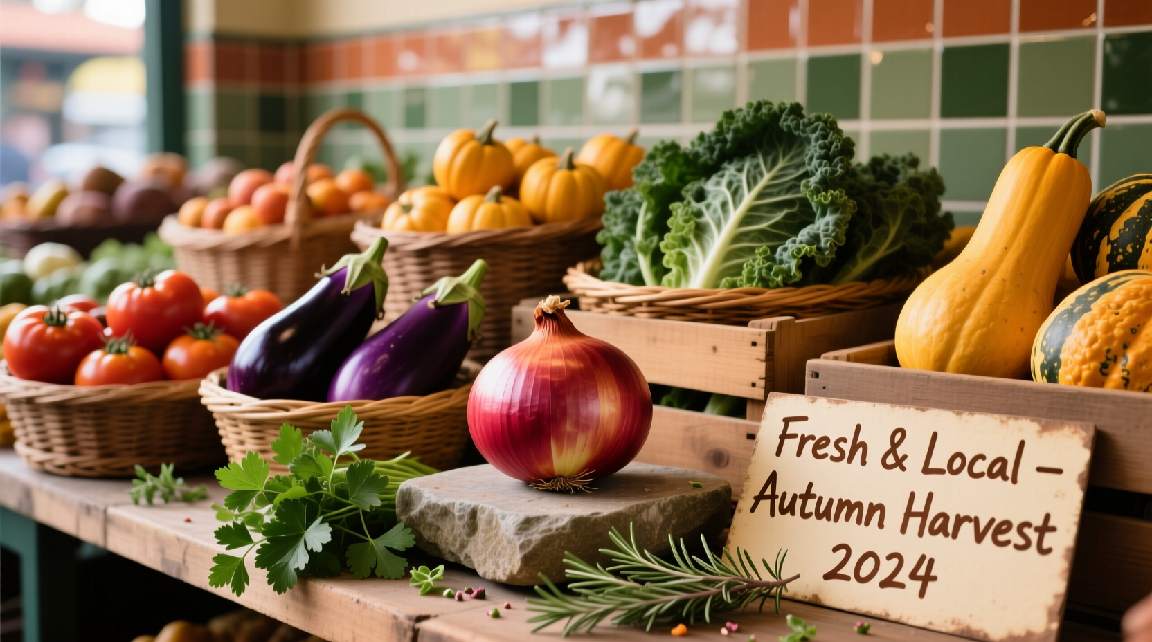 Red Onion Market seasonal produce display