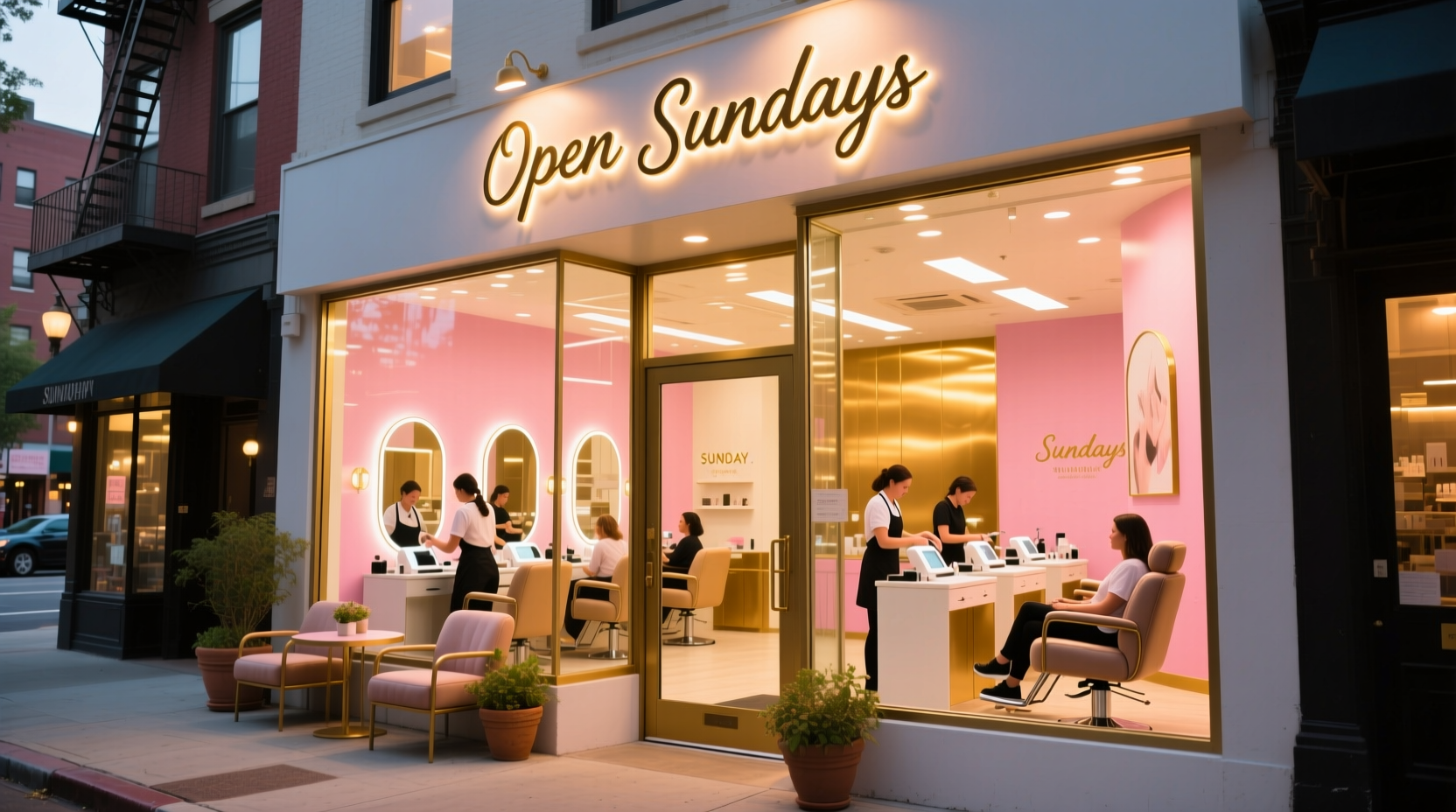 what nail salon is open on sunday near me