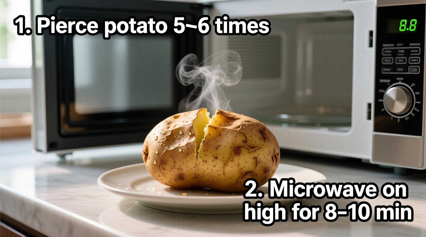 how to make a baked potato in microwave