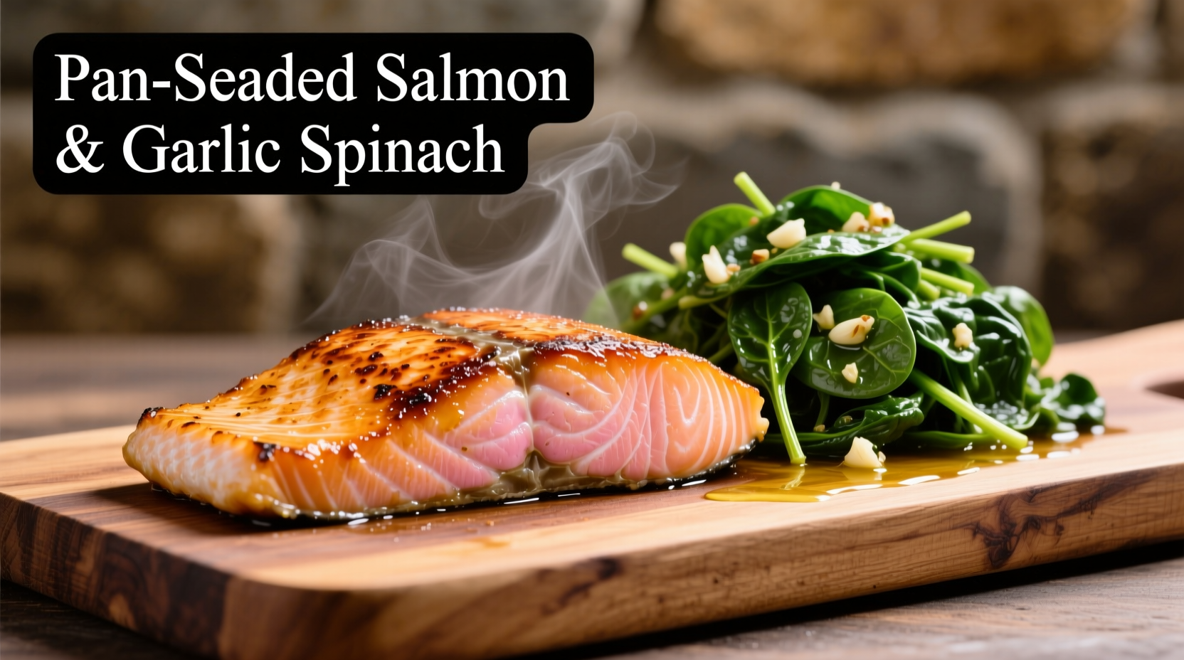 Lachs mit Knoblauch-Spinat