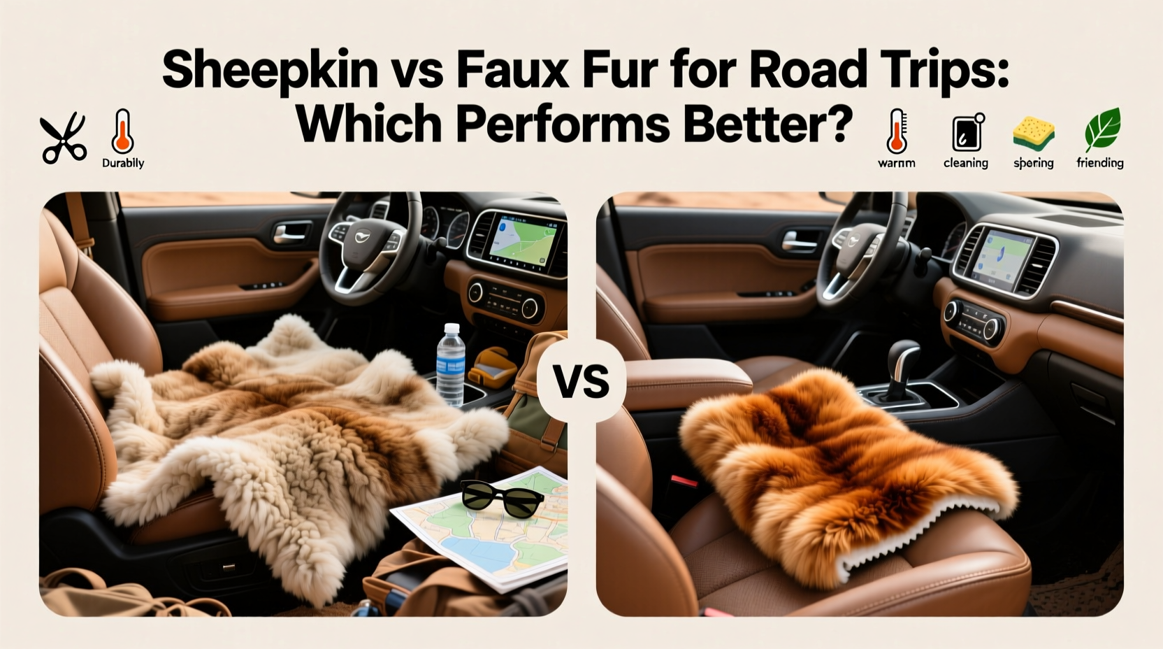 sheepskin vs faux fur road trips