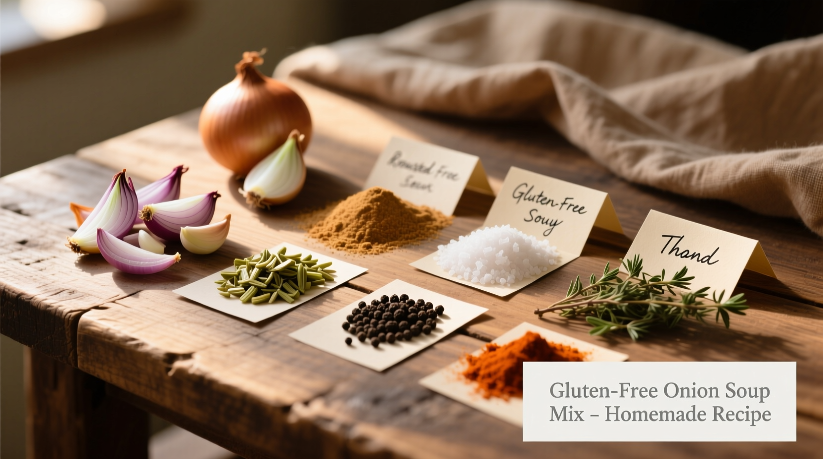 Homemade gluten-free onion soup mix ingredients