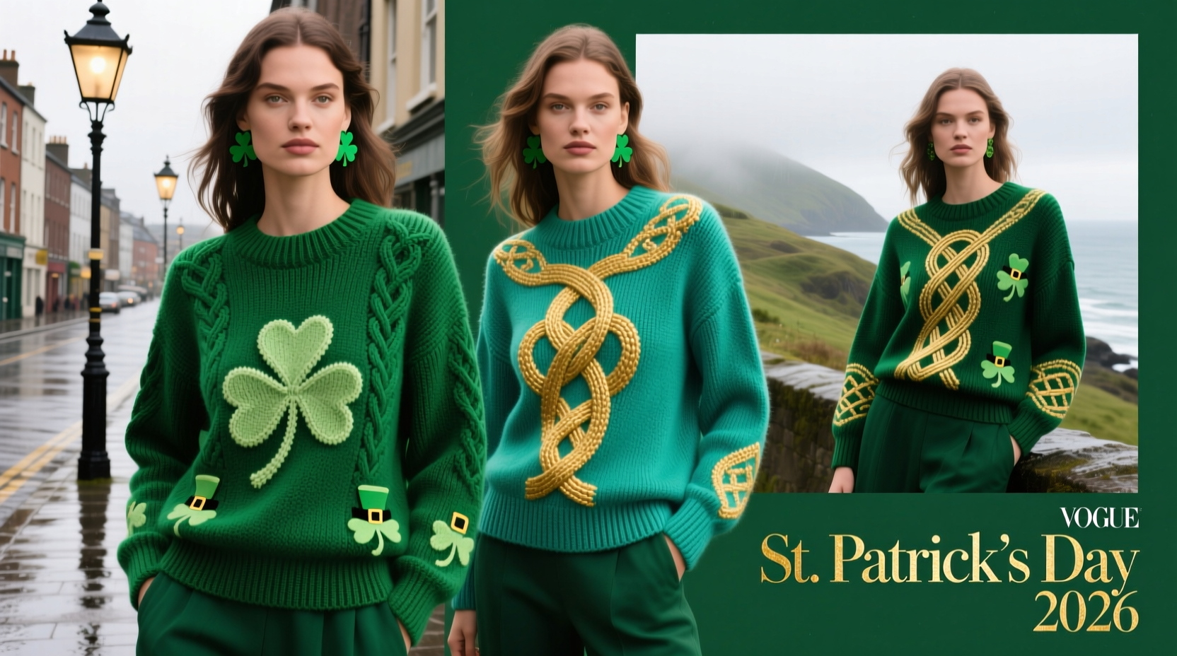 st patricks day womens sweater
