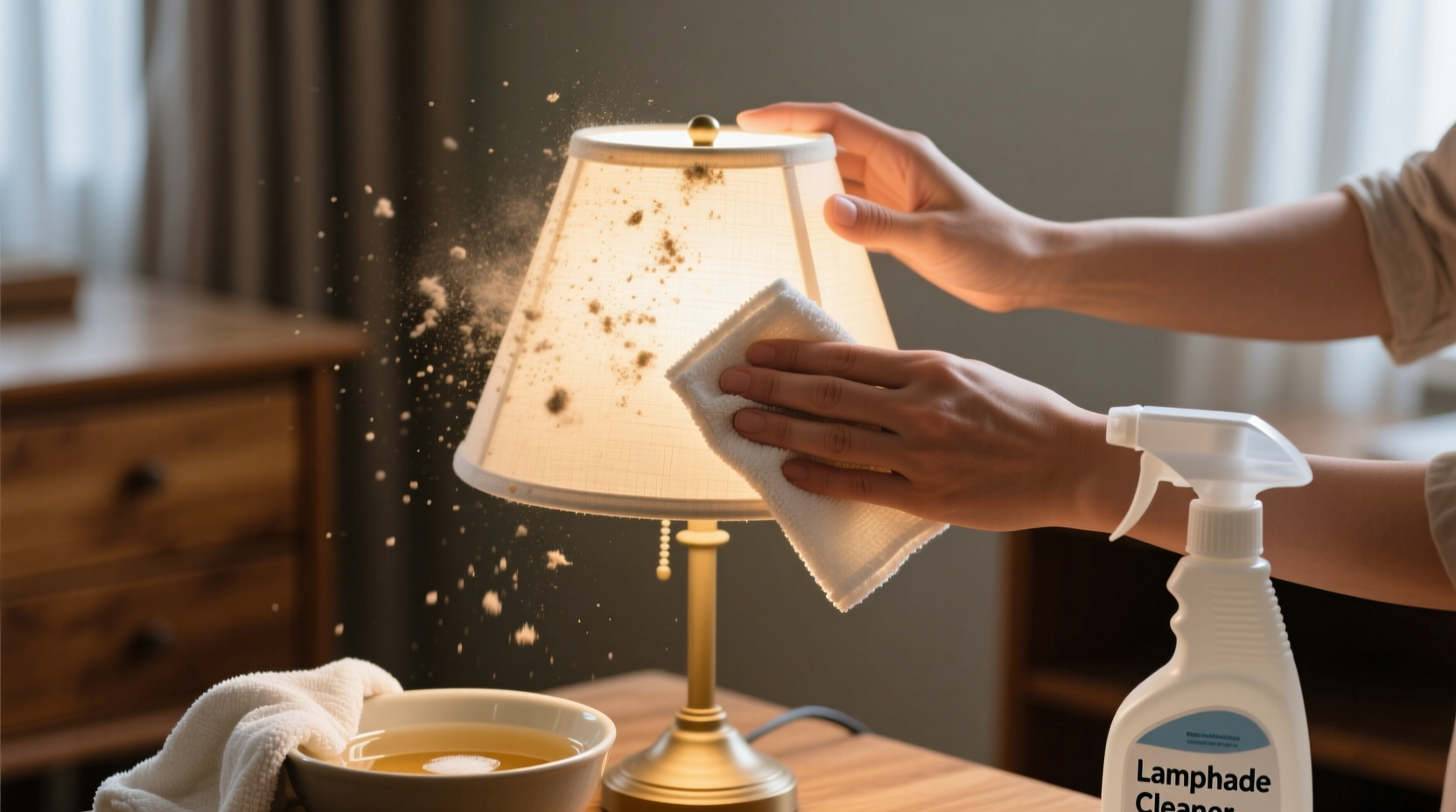 how to clean a lampshade