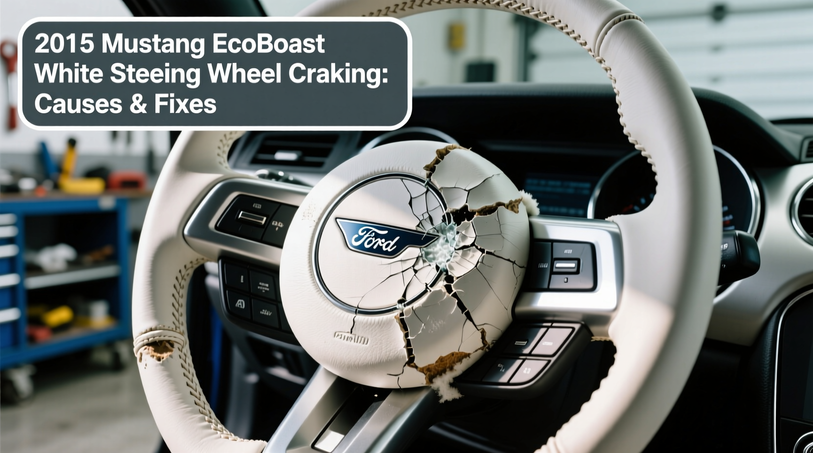 2015 mustang ecoboost white steering wheel cracking