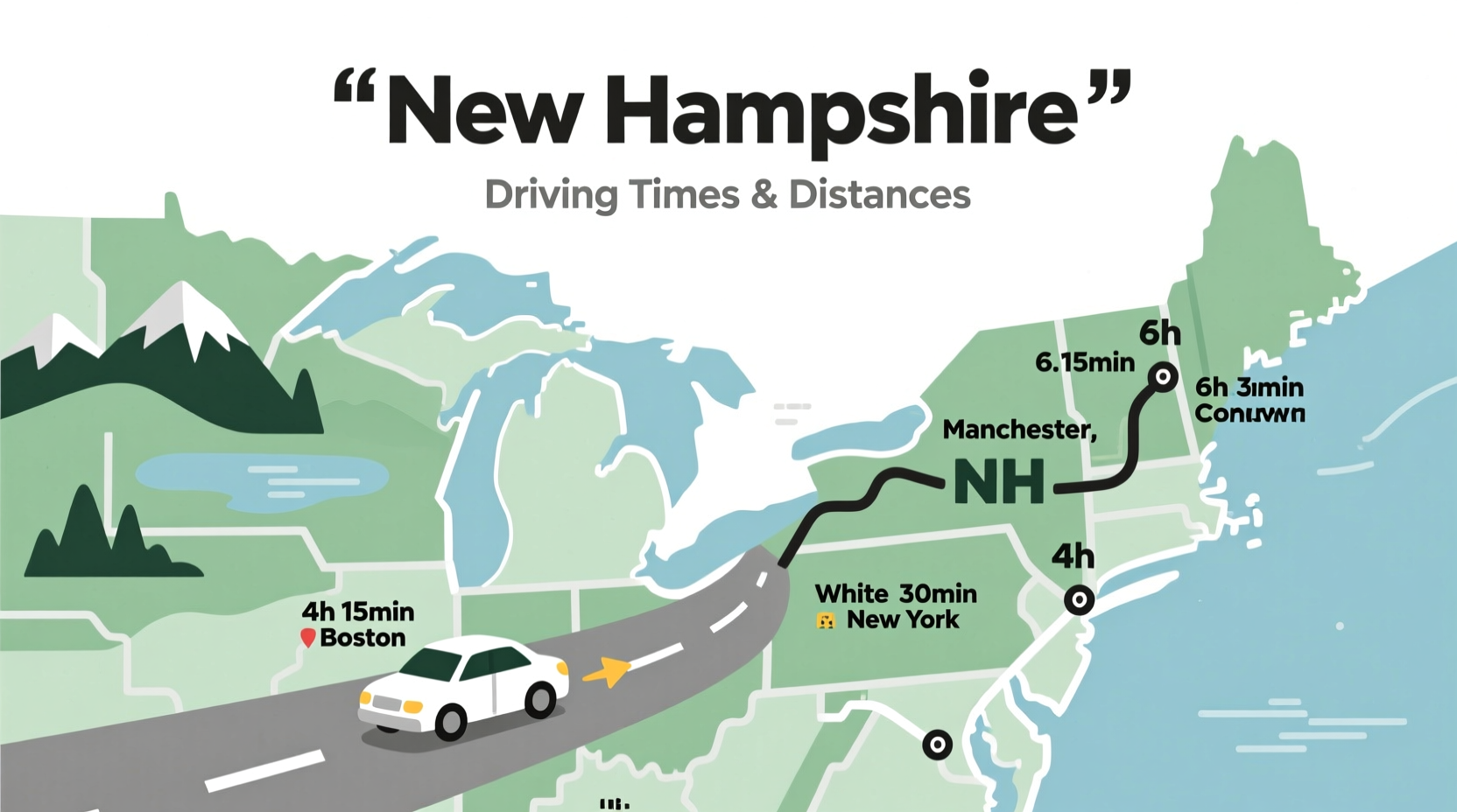 how far is new hampshire by car