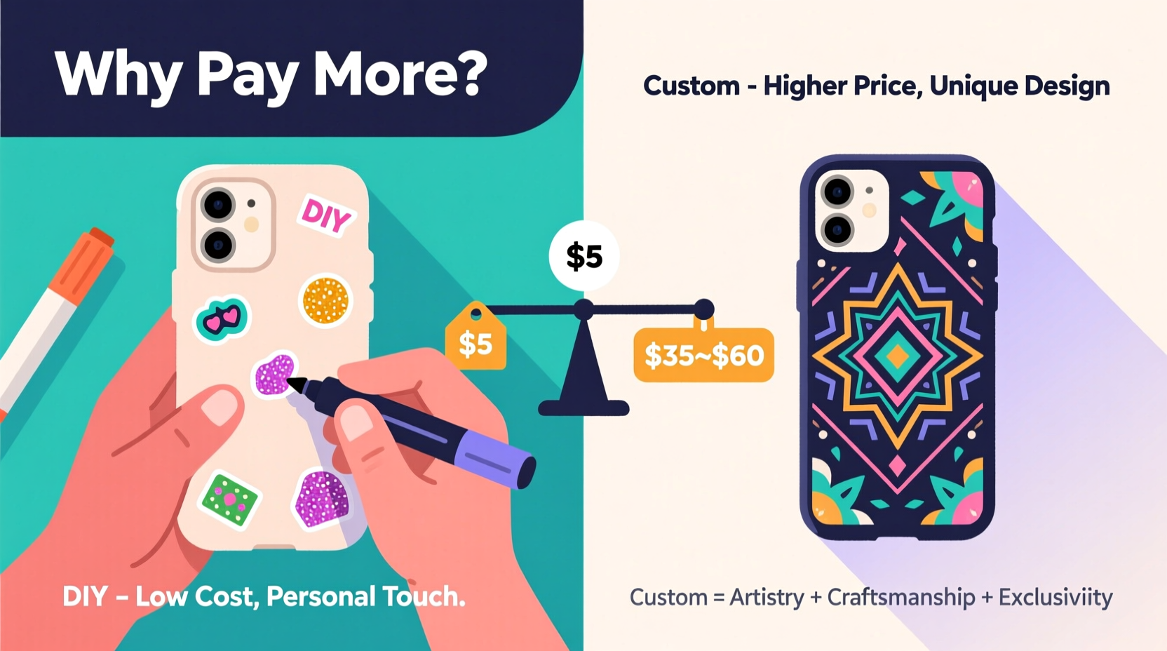 diy phone case vs custom why are people paying more for custom cases