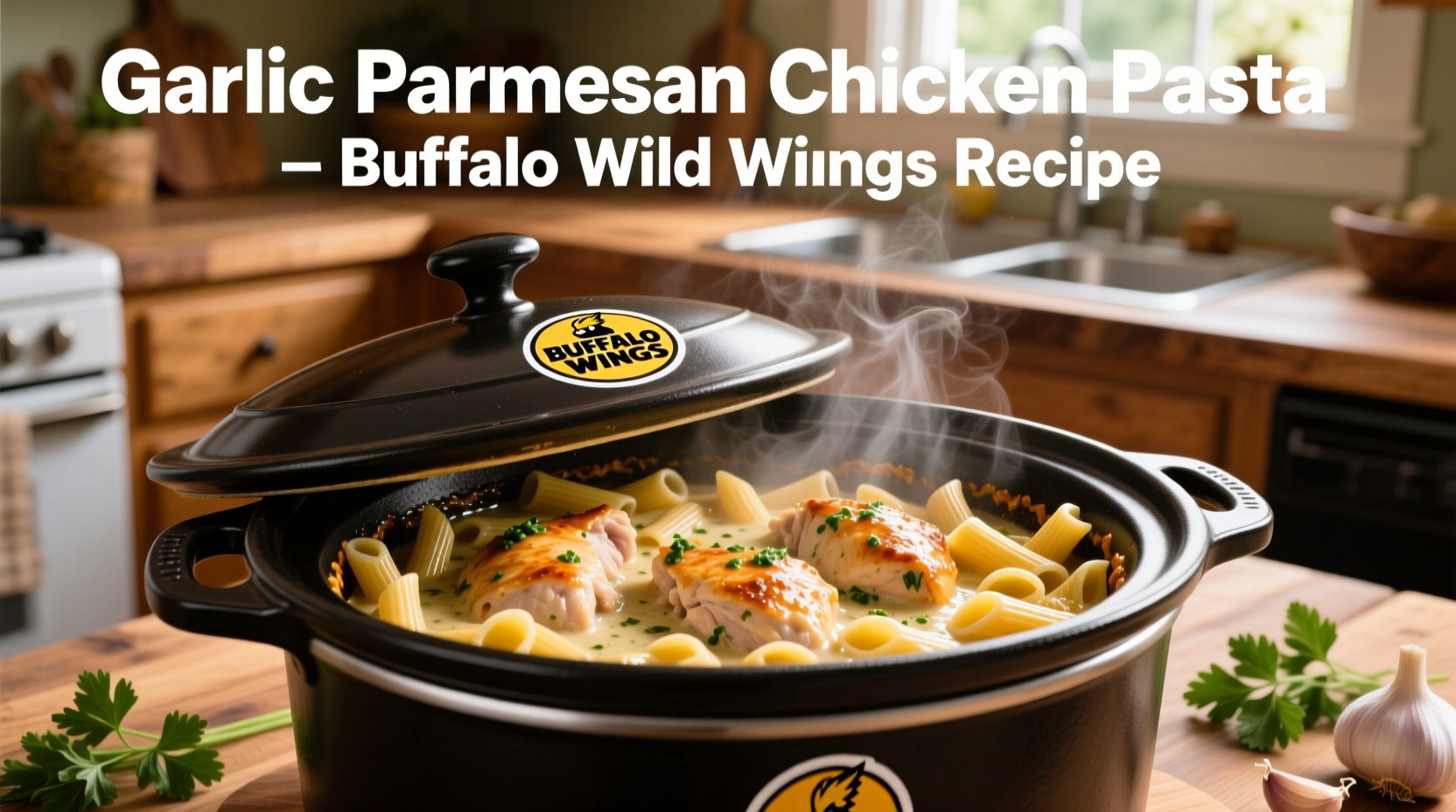 Slow Cooker Buffalo Wild Wings Garlic Parmesan Chicken Pasta