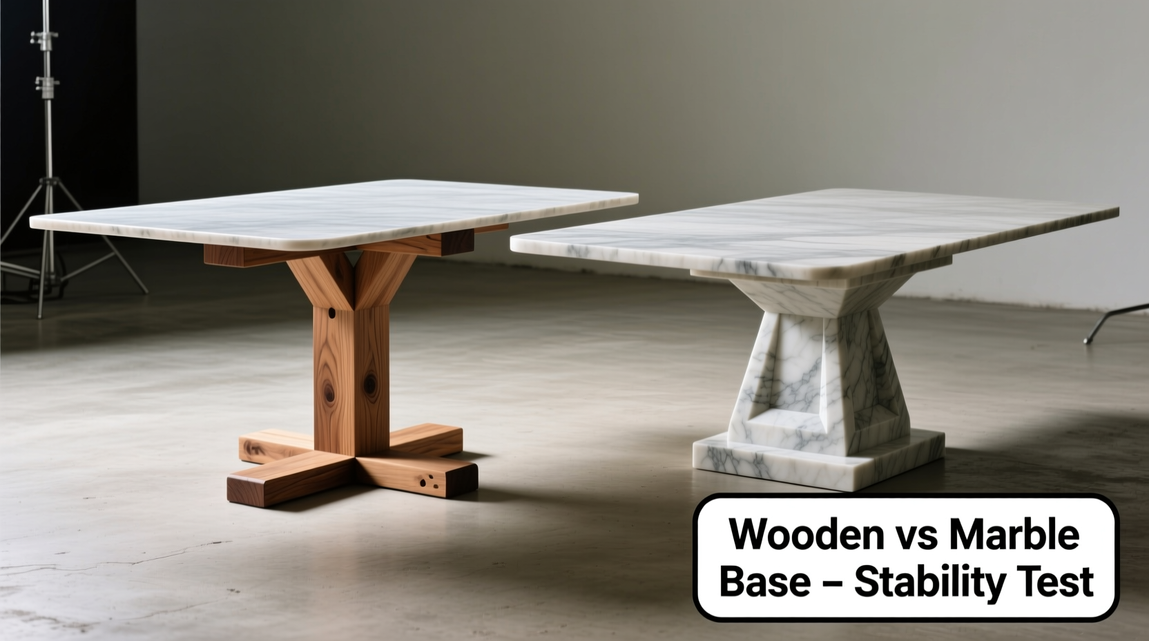 wooden vs marble table base which is actually more stable for a marble top