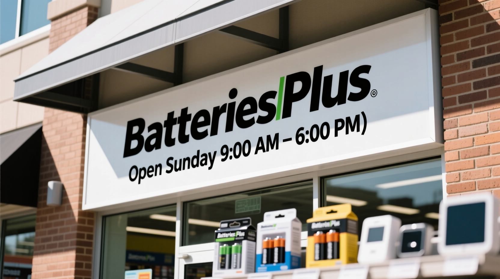 is batteries plus open on sunday