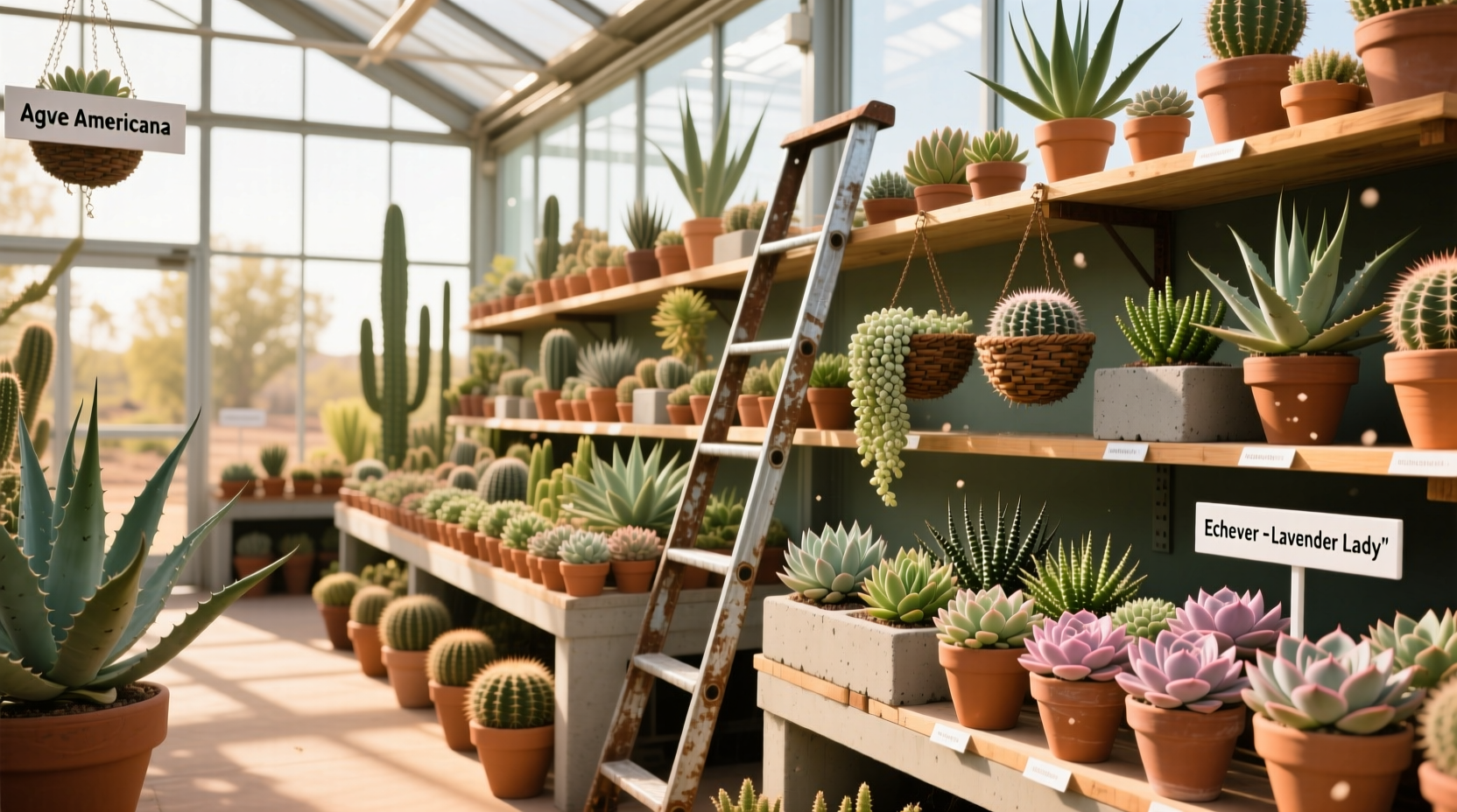 Cactus King Houston nursery greenhouse with climate-adapted succulent varieties
