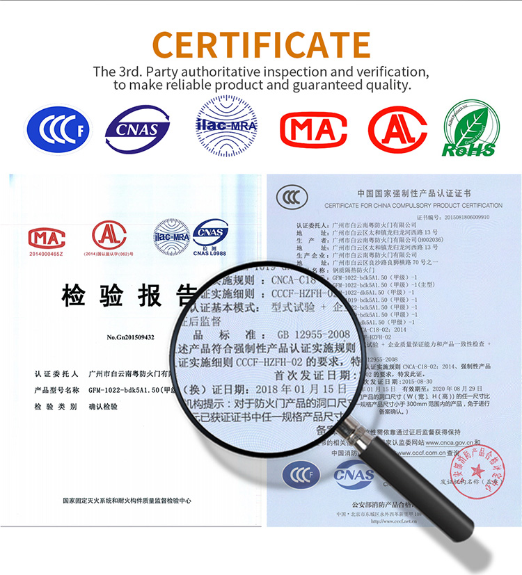 8 x 4 fire proof garage doors emergency steel fire rated door in guangdong